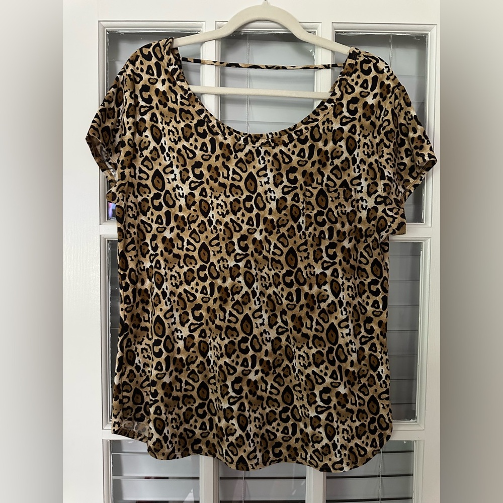 No Boundaries Women’s Junior XXXL (21) Black Tan Animal Print T-shirt | SKU 0547
